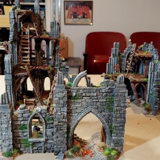 Cattedrale fa ade rovine scale gamescape3d negozio tavolo 3D stampabile terreno fantasia warhammer Chiesa facciata frostgrave abbazia mordenheim mettere 3d print model - Mito3D