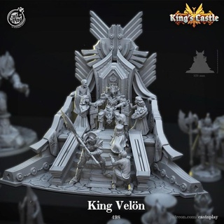 king vel n pre-supported cast play Store display fantasy painting throne dnd castnplay thamarya velon 3d print model - Mito3D