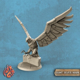 giant silver hawk - september '20 loyalty reward crippled god foundry Tabletop Characters & Creatures Fantasy Universe eagle fantasy monster wargames wizard flying evil patreon dnd pathfinder tabletopgames cgf 3d print model - Mito3D