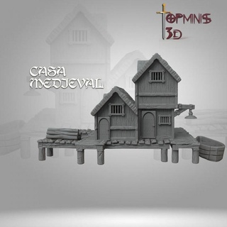 casa medieval pára juegos rol Ignacio Berbel garcia tampo mesa 3D imprimível terreno fantasia d casamedival 3d print model - Mito3D