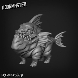 fishdog 1 goon master Tabletop Characters & Creatures Fantasy Universe creature dog fish man monster ocean sea warhammer aquatic deep squig 3d print model - Mito3D