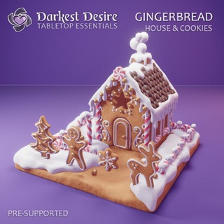 gingerbread house darkest desire Home & Garden Festivities Christmas Tabletop accessories 3D Printable Terrain Fantasy christmas cake candy cookie decoration environment fantasy modular set sweets terrain props boardgame tabletop cookies holiday d&d dnd pnp candies scatter peppermint assets presupported 3d print model - Mito3D