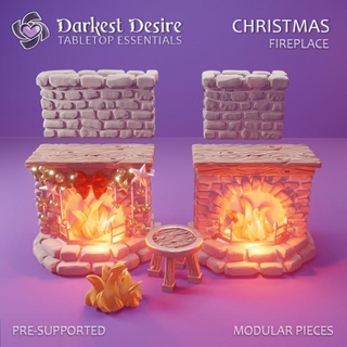 fireplace darkest desire Home & Garden Festivities Christmas Tabletop accessories 3D Printable Terrain Fantasy decoration environment fantasy furniture medieval modular set terrain fire props boardgame tabletop holiday d&d dnd scenery pnp scatter assets presupported 3d print model - Mito3D