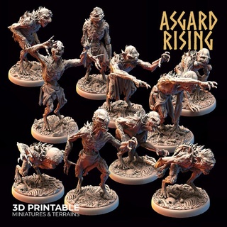 ghuls easytoprint pre-supported asgard rising miniatures 3d printable stl fantasy ghost hobby monster rpg miniature resin fiend succubus nightmare dnd ghoul tabletopgames ghouls imp scavenger lamia rpggames asgardrising fantasygames 3d print model - Mito3D