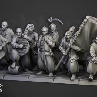 harbor cossacks - highlands miniatures Tabletop Characters & Creatures Fantasy Universe army european poland ukraine wargame empire eastern 28mm 32mm 9thage kingsofwar reforged cossack sonnstahl volhynia zaporozhian cosacos 3d print model - Mito3D