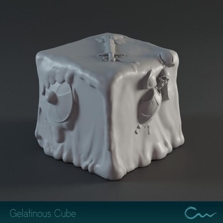 gélatineux cube cap wyrm table personnages créatures fantaisie univers boutique monstre rpg miniature suinter vase dnd 3d print model - Mito3D
