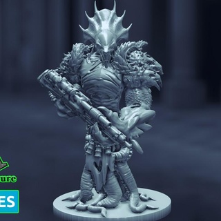 octo alien soldier pose 2 gekko miniature Tabletop Characters & Creatures Sci-Fi Universe fantasy character tabletop 3d print model - Mito3D