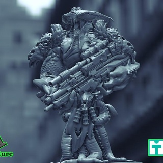 octo alien soldier pose 3 gekko miniature Tabletop Characters & Creatures Sci-Fi Universe fantasy character octopus tabletop 3d print model - Mito3D