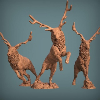 stags pre-supported print minis deer elf forest high stag elves elven archers warriors woodland 3d print model - Mito3D