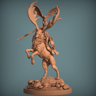 elk warlord mount pre-supported print minis deer elf forest high stag elves rider elven archers warriors woodland 3d print model - Mito3D