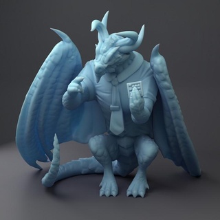 auritax dragon accountant twin goddess miniatures Store office d&d silly npc 3d print model - Mito3D