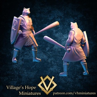 anti horny doge paladin village's hope miniatures Tabletop Characters & Creatures Fantasy Universe miniature meme minis 3d print model - Mito3D