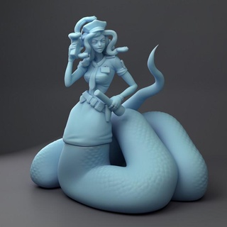 serpenta lamya Gorgon güvenlik koruma ikiz tanrıça minyatürler mağaza canavar yılan d medusa subay npc kız 3d print model - Mito3D