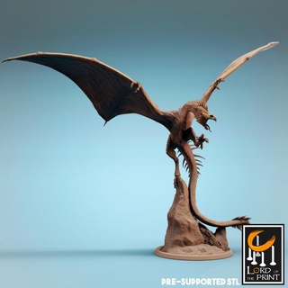 serpe zangão decolar senhor impressão tampo mesa personagens criaturas fantasia universo loja Dragão Wyvern 3d print model - Mito3D