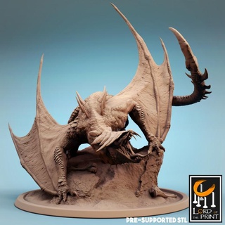 vouivre soldier roar lord print Tabletop Characters & Creatures Fantasy Universe dragon wyvern 3d print model - Mito3D