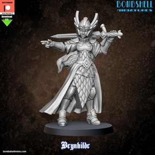 brynhildr valkyrie bombshell miniatures Tabletop Characters & Creatures Fantasy Universe 3d print model - Mito3D