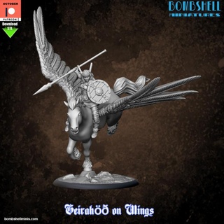 geirahod pegasus bombshell miniatures Tabletop Characters & Creatures Fantasy Universe valkyrie 3d print model - Mito3D