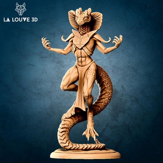 female human-snake la louve 3d Tabletop Characters & Creatures Fantasy Universe human monster rpg woman snake tabletop minis dnd serpent humanoid 32mm sorcerer monstre jdr 3d print model - Mito3D