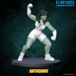 earthquake bombshell miniatures Tabletop Characters & Creatures Fantasy Universe marvel superhero hulk crisis protocol shehulk 3d print model - Mito3D