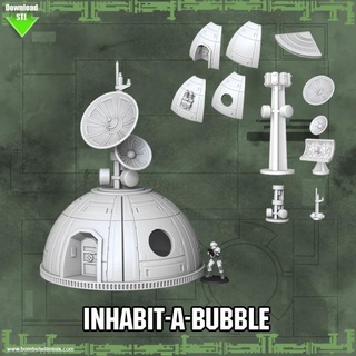 inhabit bubble bombe miniatures table 3D imprimable terrain Sci habitation 3d print model - Mito3D