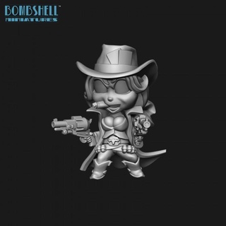chibi adelaide bombshell miniatures Tabletop Characters & Creatures Sci-Fi Universe Store gunslinger 3d print model - Mito3D