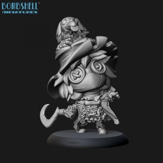 chibi autumn bombshell miniatures Tabletop Characters & Creatures Sci-Fi Universe scarecrow 3d print model - Mito3D