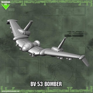 bv53 bomber bombshell miniatures Tabletop Characters & Creatures Sci-Fi Universe Vehicles Machines Store aircraft sci-fi flyingwing 3d print model - Mito3D
