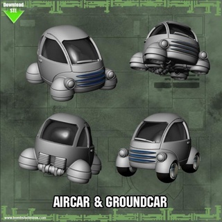 air car ground bombshell miniatures Tabletop Characters & Creatures Sci-Fi Universe Vehicles Machines vehicle 3d print model - Mito3D