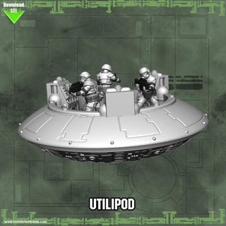 utilipod bombshell miniatures Tabletop Characters & Creatures Sci-Fi Universe Vehicles Machines sci-fi vehicle hovercraft 3d print model - Mito3D