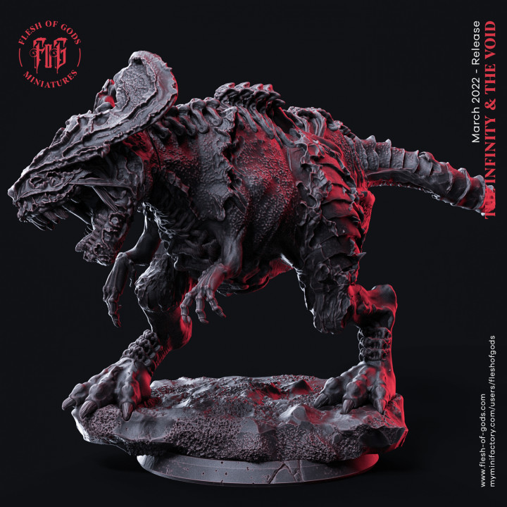 tirano carne Dioses Tienda extraterrestre criatura oscuro dinosaurio fantasía monstruo rpg saurio Rex Siniestro tiranosaurio dnd pionero xeno fleshofgods xenosaurio 3D print model - Mito3D