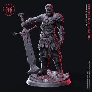 kabel umano spadaccino carne Dio fantasia gigante eroe cavaliere uomo spada guerriero maschio dnd esploratore degli dei 3d print model - Mito3D