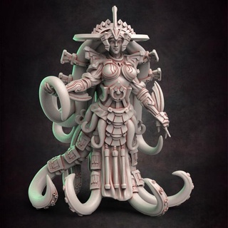 cecaelia queen 01 red clay collectibles Tabletop Characters & Creatures Fantasy Universe gaming ocean royal rpg sea mermaid dnd 32mm 3d print model - Mito3D