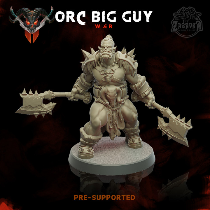 ork büyük insan Ordu savaş eğlence atölye masaüstü karakterler yaratıklar fantezi Evren Warhammer dnd koca adam savaşçı 3D print model - Mito3D