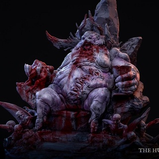 hungry lord bestiarum miniatures Store demon boss fantasy god horror leader monster throne abomination cannibal 3d print model - Mito3D