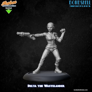 classic delta bombshell miniatures Tabletop Characters & Creatures Sci-Fi Universe Store necromunda madmax post-apocalypse wasteland gasslands 3d print model - Mito3D