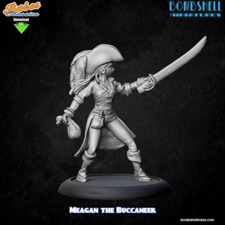 classic meagan bombshell miniatures Tabletop Characters & Creatures Fantasy Universe Store fantasy fighter pirate captain buccaneer privateer 3d print model - Mito3D