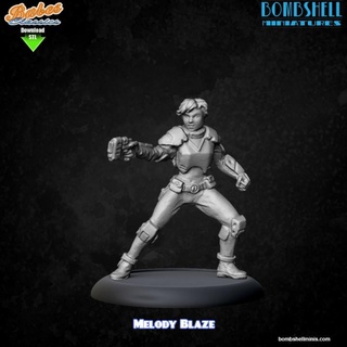 classic melody bombshell miniatures Tabletop Characters & Creatures Sci-Fi Universe Store armor sci-fi space blaster pulp spacesuit 3d print model - Mito3D