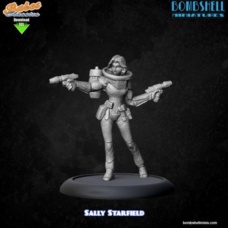 classic sally starfield bombshell miniatures  Tabletop Tabletop Characters & Creatures Sci-Fi Universe Tabletop Tabletop Characters & Creatures Store retro sci-fi spacer astronaut  3d print model - Mito3D