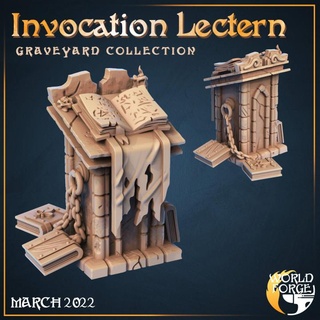 invocation lectern world forge miniatures Tabletop 3D Printable Terrain Fantasy furniture terrain wizard props spell dnd scenery ritual scatter pulpit voodoo incantation invoke 3d print model - Mito3D