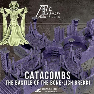 aecata5- catacombs bastille bone-lord brekki aether studios Tabletop 3D Printable Terrain Fantasy terrain evil underground aetherstudios evilterrain 3d print model - Mito3D