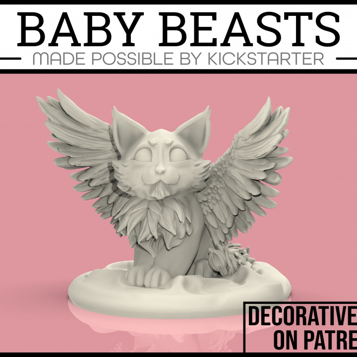 bebê tressym mia ok tampo mesa personagens criaturas fantasia universo gato fofa dragões masmorras jogos mini rpg miniatura dnd alado bestas 3D print model - Mito3D