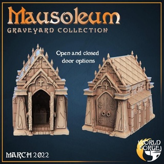 graveyard mausoleum - interior detail world forge miniatures Tabletop 3D Printable Terrain Fantasy building fantasy furniture gothic modular spooky terrain tomb cemetery dnd scenery graves abbey enviornment 3d print model - Mito3D