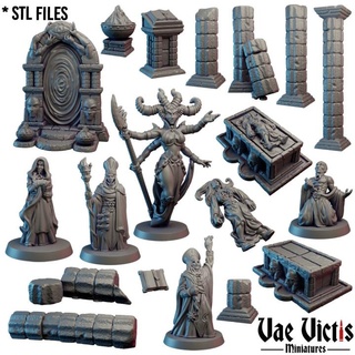 cult complete collection pre-supported vae victis miniatures Store Tabletop 3D Printable Terrain Fantasy column fantasy rpg priest portal supportless tabletop gore dnd altar sacrifice cultist 3d print model - Mito3D