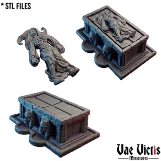 autels support vaincu miniatures boutique table 3D imprimable terrain fantaisie rpg culte dnd autel paysage victime 3d print model - Mito3D