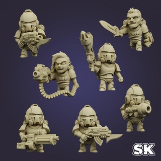 cosmic riot stoneking  Tabletop Tabletop Characters & Creatures Sci-Fi Universe Tabletop Tabletop Characters & Creatures gun machine soldier space heavy weapons chibi doom aliens sergeant  3d print model - Mito3D