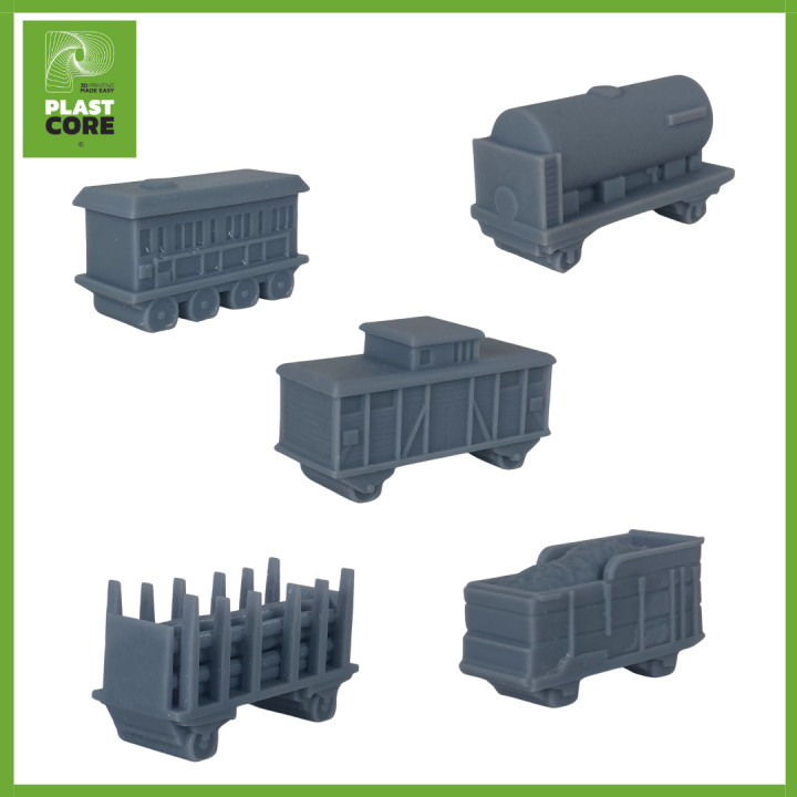 train ensemble billet balade planche Jeu composant plastcore3d Jeux voiture jeton jeu plateau wagon Ressource tickettoride 3D print model - Mito3D