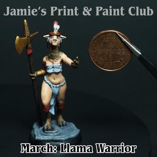 lama savaşçı Mart Jamie kısa masaüstü karakterler yaratıklar fantezi Evren mini minyatür 3d print model - Mito3D