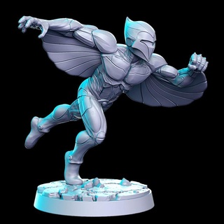 hawkith space enforcer combat mode - 32mm dnd rn estudio Tabletop Characters & Creatures Sci-Fi Universe silver hawk 80 3d print model - Mito3D