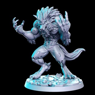 brule transforming werewolf - 32mm dnd rn estudio Tabletop Characters & Creatures Fantasy Universe rpg wolf 3d print model - Mito3D