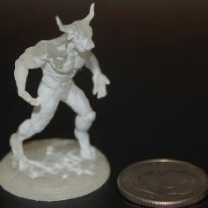 Minotaur leland van leer Tischplatte Zeichen Kreaturen Fantasie Universum Geschäft Mini Miniatur 3D print model - Mito3D